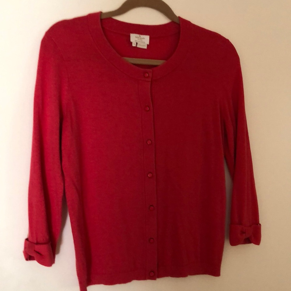 πKATE SPADEπCoral Cardigan w/signature bows! - Picture 3 of 5